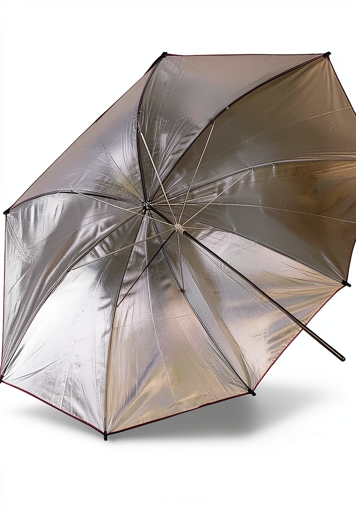 Installing BlueDot Trading 33-inch translucent photography lighting umbrella on a wooden desk