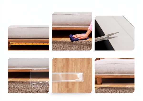 Pavo Clear Under Couch Blockers PVC Pet Toy Barrier Set-4