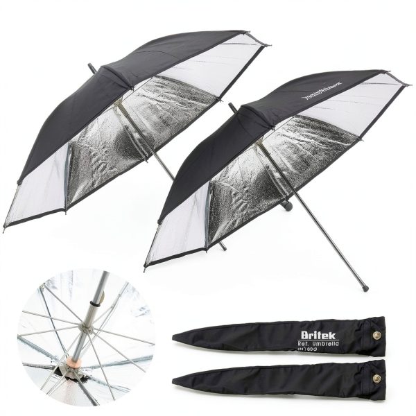 Britek 24 Black Silver Studio Lighting Umbrella-0
