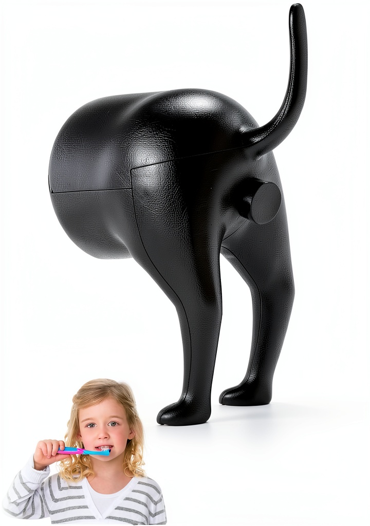 Installing Letyet Dog Butt Toothpaste Topper Silicone Portable Kids on a bathroom counter