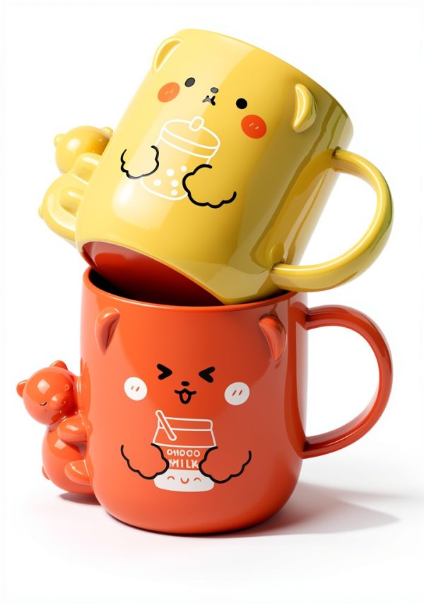 Gatuida Kids Toothbrush Cup Cartoon Design Plastic Holder-1