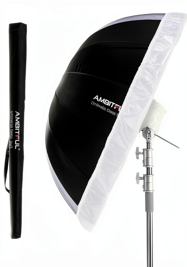 Parabolic Reflector Umbrella AMBITFUL UB-160S Black Silver 43in-0