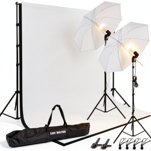 Slow Dolphin Photo Umbrella Kit with Aluminum Stands and 85W LED-0