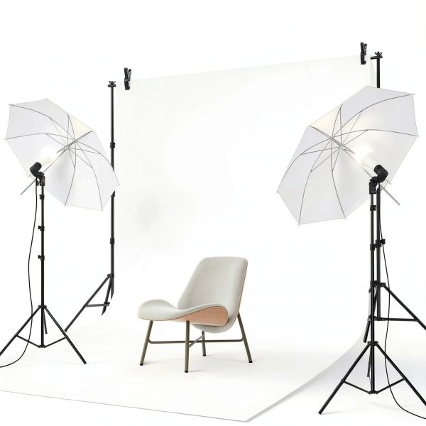 Slow Dolphin Photo Umbrella Kit with Aluminum Stands and 85W LED-6
