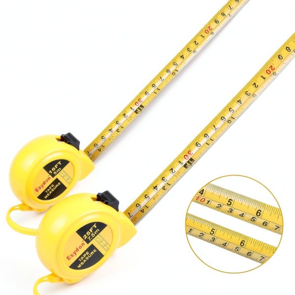 Tape Measure 2 Pack 25ft and 16ft by Esydon Extendable Self-Locking-3
