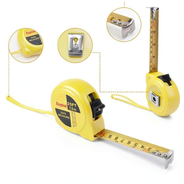 Tape Measure 2 Pack 25ft and 16ft by Esydon Extendable Self-Locking-1